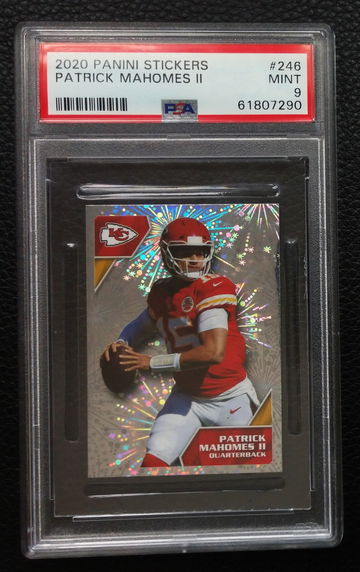 2020 Patrick Mahomes Sticker Holo PSA 9