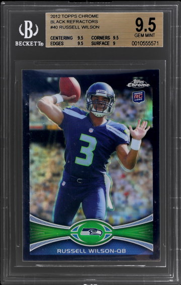 2012 Topps Chrome Russell Wilson Black Refractor BGS 9.5 RC
