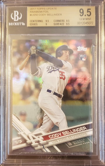 2017 Topps Update Cody Bellinger Rainbow Foil BGS 9.5