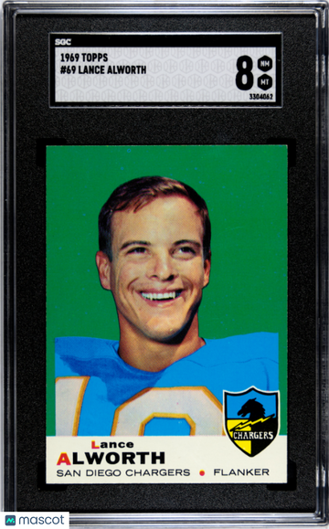 1969 Topps Lance Alworth #69 SGC 8