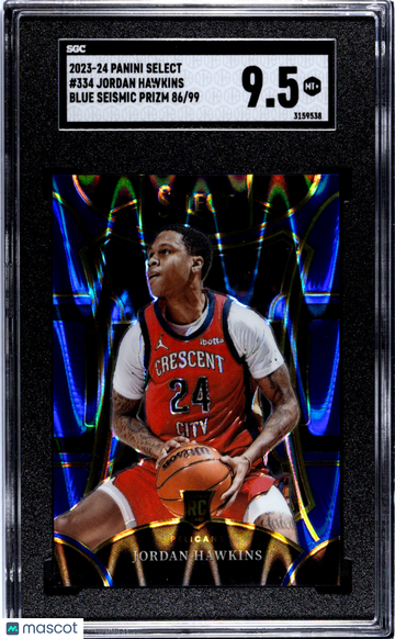 2023 Panini Select Jordan Hawkins #334 Blue Seismic Prizm /99 SGC 9.5