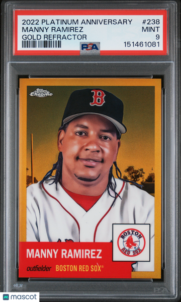 2022 Topps Chrome Platinum Anniversary Manny Ramirez #238 Gold Refractor PSA 9