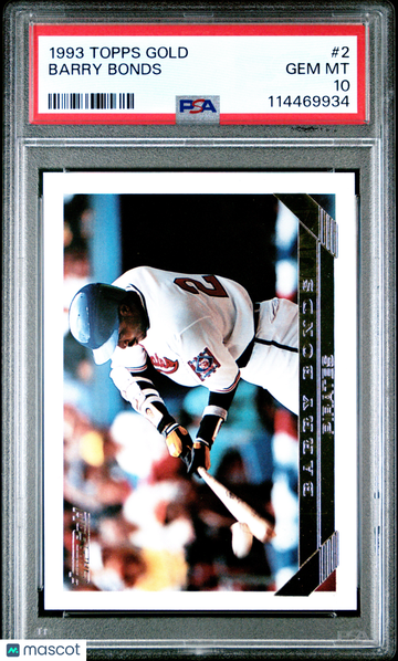 1993 Topps Gold Barry Bonds #2 PSA 10