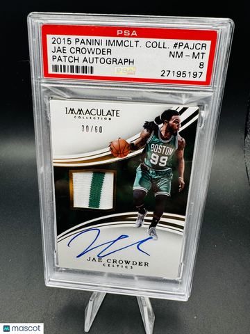 2015 Panini Immaculate Collection Patch Autographs Jae Crowder #PAJCR PSA 8