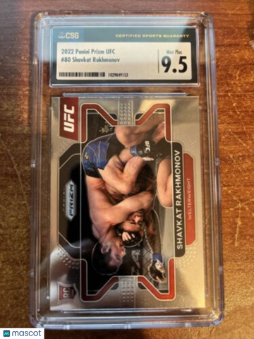 2022 Panini Prizm UFC Shavkat Rakhmonov Rookie CSG 9.5