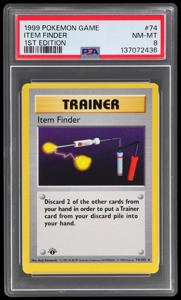 1999 Pokemon Base Set Item Finder 1st Edition PSA 8