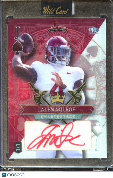 2024 Wild Card 5 Card Draw Stacked Deck Jalen Milroe #SDJS-3MA Red /1