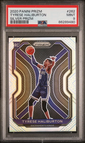 2020 PANINI TYRESE HALIBURTON PRIZM SILVER PRIZM #262 PSA 9