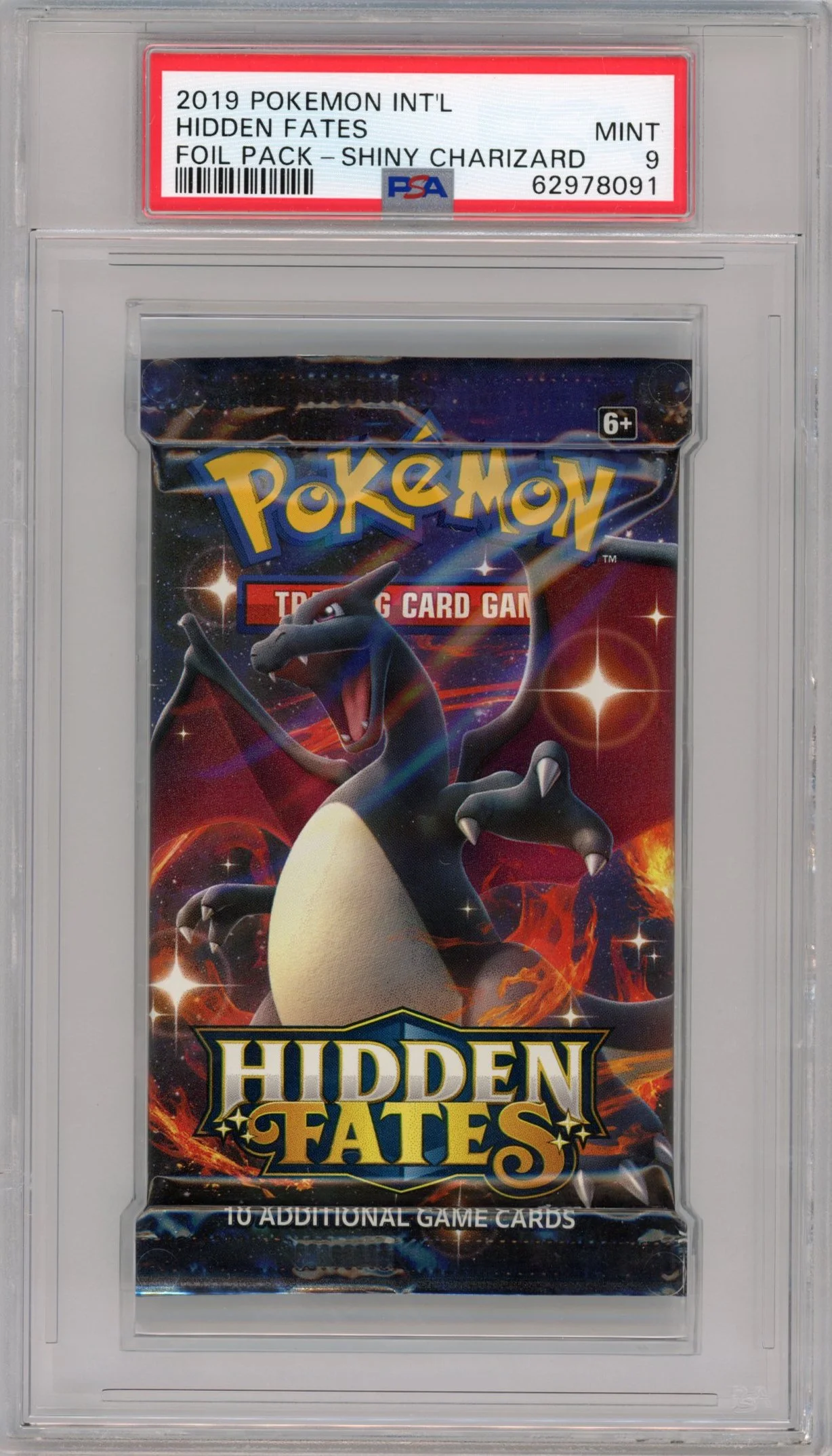 2019 Pokemon Int'l Hidden Fates Foil Pack Hidden Fates PSA 9
