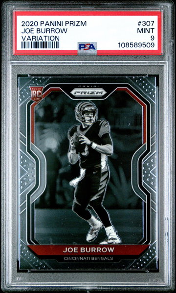 2020 Panini Prizm Variation Joe Burrow #307B PSA 9