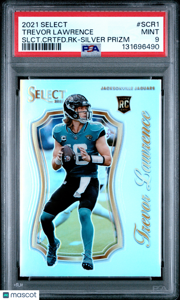 2021 Panini Select Select Certified Rookies Trevor Lawrence #SCR1 Slct. Crtfd. RK Silver Prizm PSA 9