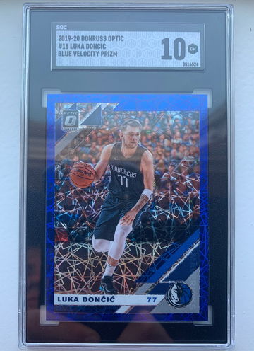 2019-2020 Donruss Optic Luka Doncic Blue Velocity SGC 10