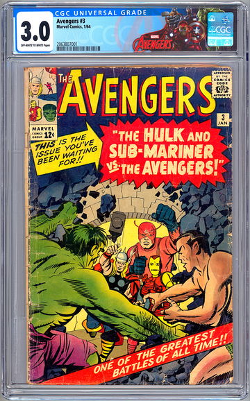 AVENGERS #3 CGC 3.0 *FIRST SUB-MARINER & HULK TEAM-UP* STAN LEE JACK KIRBY 1964