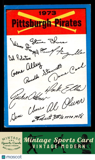 1973 Topps Pittsburgh Pirates CL, VAR Team Checklists Unmarked