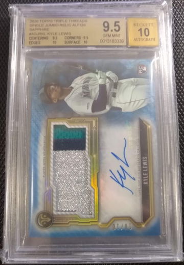 Kyle Lewis 2020 Topps Triple Threads Blue SSP RPA 