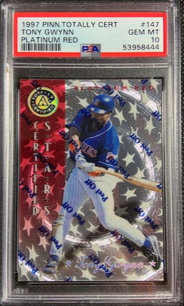 1997 Pinnacle Totally Certified Platinum Red /3999 Tony Gwynn #147 PSA 10 w/Peel