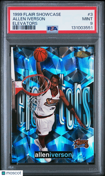 1999 Flair Showcase Elevators Allen Iverson #3 PSA 9