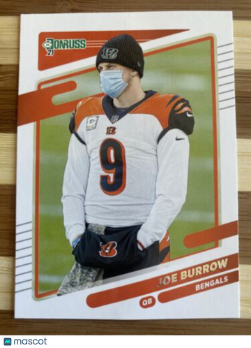 🔥Joe Burrow 2021 Donruss Football #211 No Helmet Variation Bengals QB 2nd Year