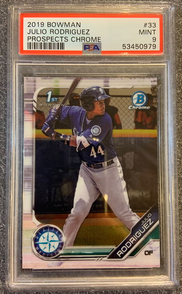 Julio Rodríguez 2019 Bowman Chrome prospect #33 PSA 9