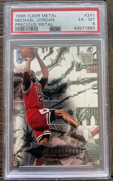 1996 Fleet Metal Michael Jordan Prescious Metal 241 PSA 6 EX-MT