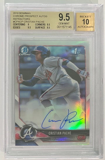 Cristian Pache BGS 9.5 2018 Bowman Chrome Refractor Auto #CPACP