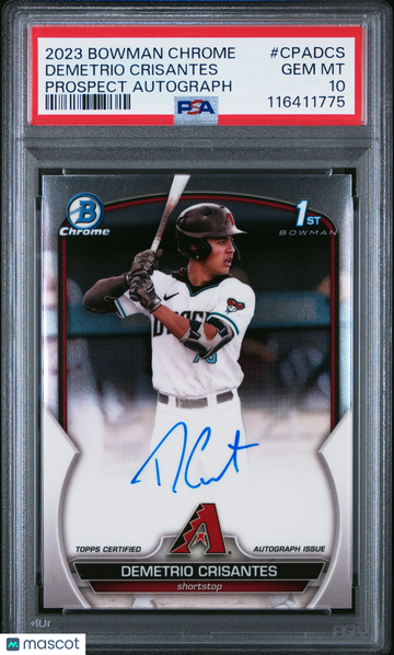 2023 Bowman Chrome Prospect Autographs Demetrio Crisantes #CPADCS PSA 10