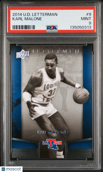 2014 Upper Deck Lettermen Karl Malone #9 PSA 9