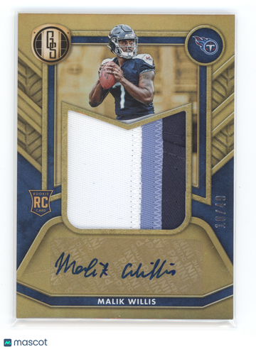 2022 Panini Gold Standard Malik Willis #RAJ-MWI Prime Patch Autograph /49 RC
