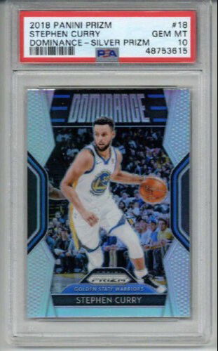 2018 PANINI PRIZM DOMINANCE SILVER PRIZM #18 STEPHEN CURRY WARRIORS PSA 10