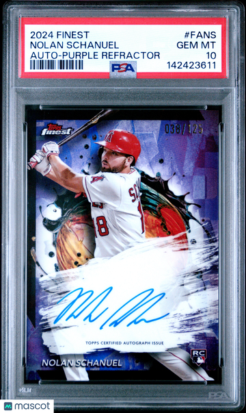 2024 Topps Finest Finest Autographs Nolan Schanuel #FANS Purple Refractor /125 PSA 10