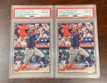 (2) 2018 Topps Update Ronald Acuna PSA 10