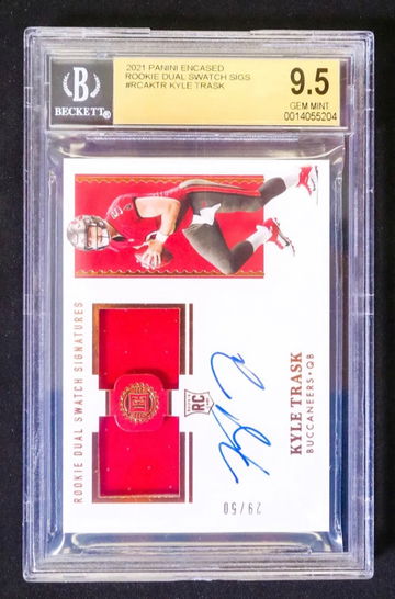 2021 Panini Encased - Kyle Trask - Rookie Auto Dual Swatch /50 BGS 9.5 Gem Mint