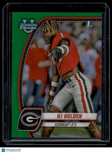 2024 Bowman Chrome University KJ Bolden #115 Green Refractor SN