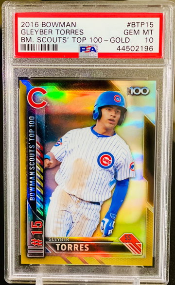 2016 Gleyber Torres Gold /50 PSA 10 RC POP 3