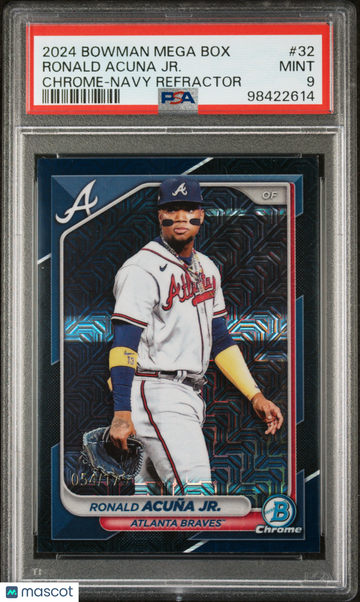 2024 Bowman Mega Box Chrome Ronald Acuna JR. #32 Navy Refractor PSA 9