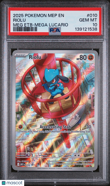 2025 Pokemon Mep EN-Me Black Star Promo Riolu Meg Etb-Mega Lucario PSA 10 #010