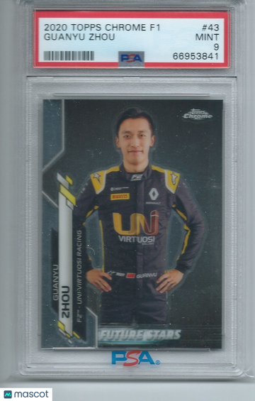 2020 Topps Chrome Formula 1 Guanyu Zhou #43 PSA 9