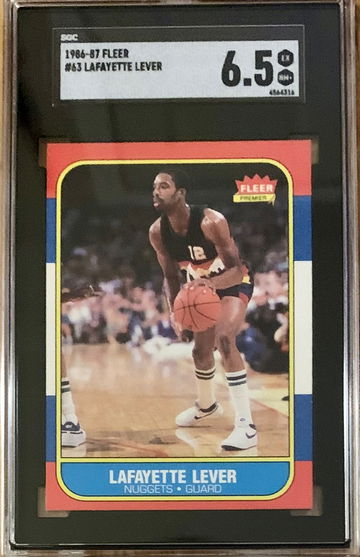 1986-87 Fleer Basketball Lafayette Lever #63 - Graded SGC 6.5 EX NM+  Nuggets 🏀
