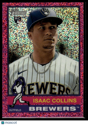 2025 Topps Heritage Isaac Collins #78 Chrome Pink Sparkle Refractor RC