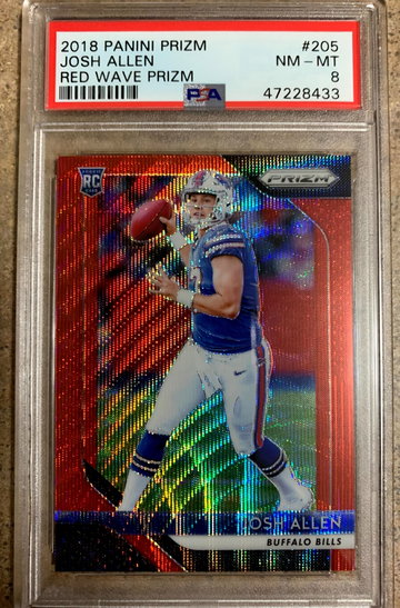 2018 Prizm Josh Allen Red Wave PSA 8