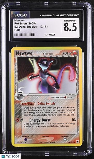 2005 Pokemon EX Delta Species Mewtwo Holo 12/113 CGC 8.5 #12/113