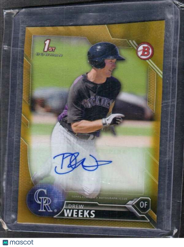2016 Bowman - Paper Prospect Autographs Gold Drew Weeks #PA-DW Autographed