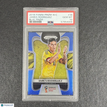 2018 Panini Prizm World Cup James Rodriguez #38 Blue /199 PSA 10