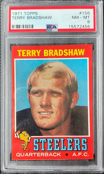 1971 Topps #156 Terry Bradshaw PSA 8 RC