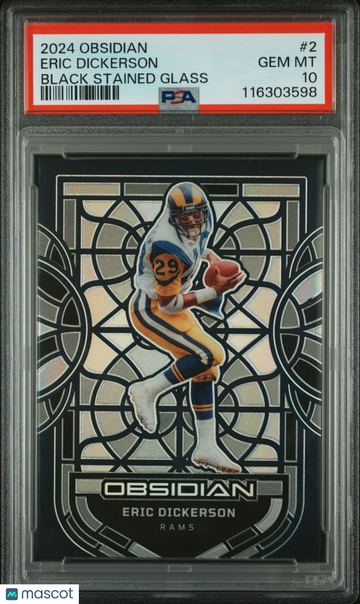 2024 Panini Obsidian Black Stained Glass Eric Dickerson #2 PSA 10