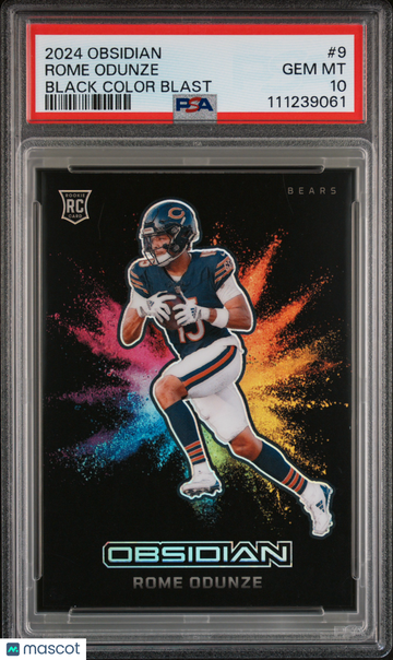 2024 Panini Obsidian Black Color Blast Rome Odunze #9 Black PSA 10