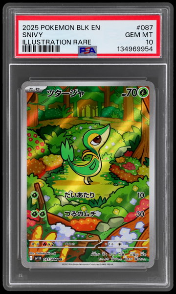 2025 Pokemon Black Bolt Japanese Snivy Art Rare PSA 10