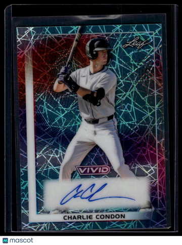 2026 Leaf Vivid Charlie Condon #BA-CC2 Base Autographs Lazer Teal SN AU