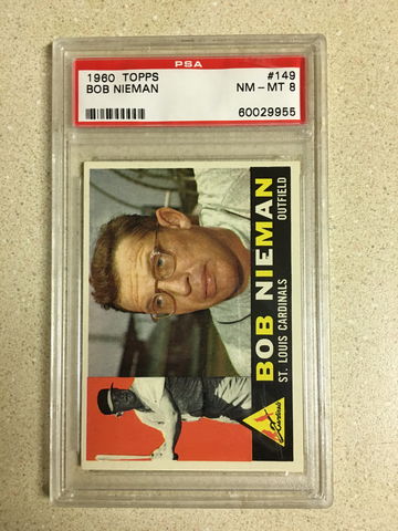 1960 Topps #149 Bob Nieman PSA 8 NM-MT CARDINALS 