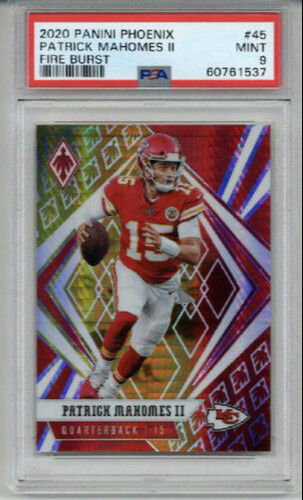 2020 PANINI PHOENIX FIRE BURST #45 PATRICK MAHOMES II FOOTBALL CARD CHIEFS PSA 9